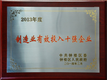 制造業(yè)有效投入十強(qiáng)企業(yè)